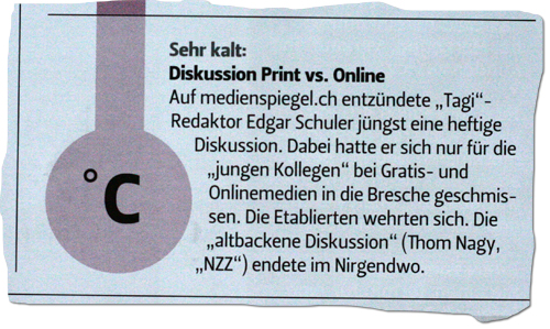 Ausriss "Schweizer Journalist"