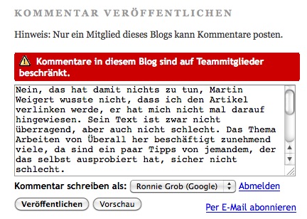 Screenshot nureinefrage.blogspot.de