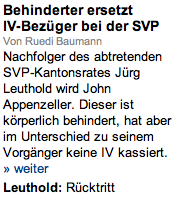 Behinderter vs. IV-Bezüger