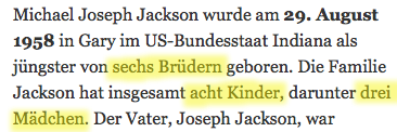 Screenshot tagesanzeiger.ch Michael Jackson Screenshot tagesanzeiger.ch Michael Jackson